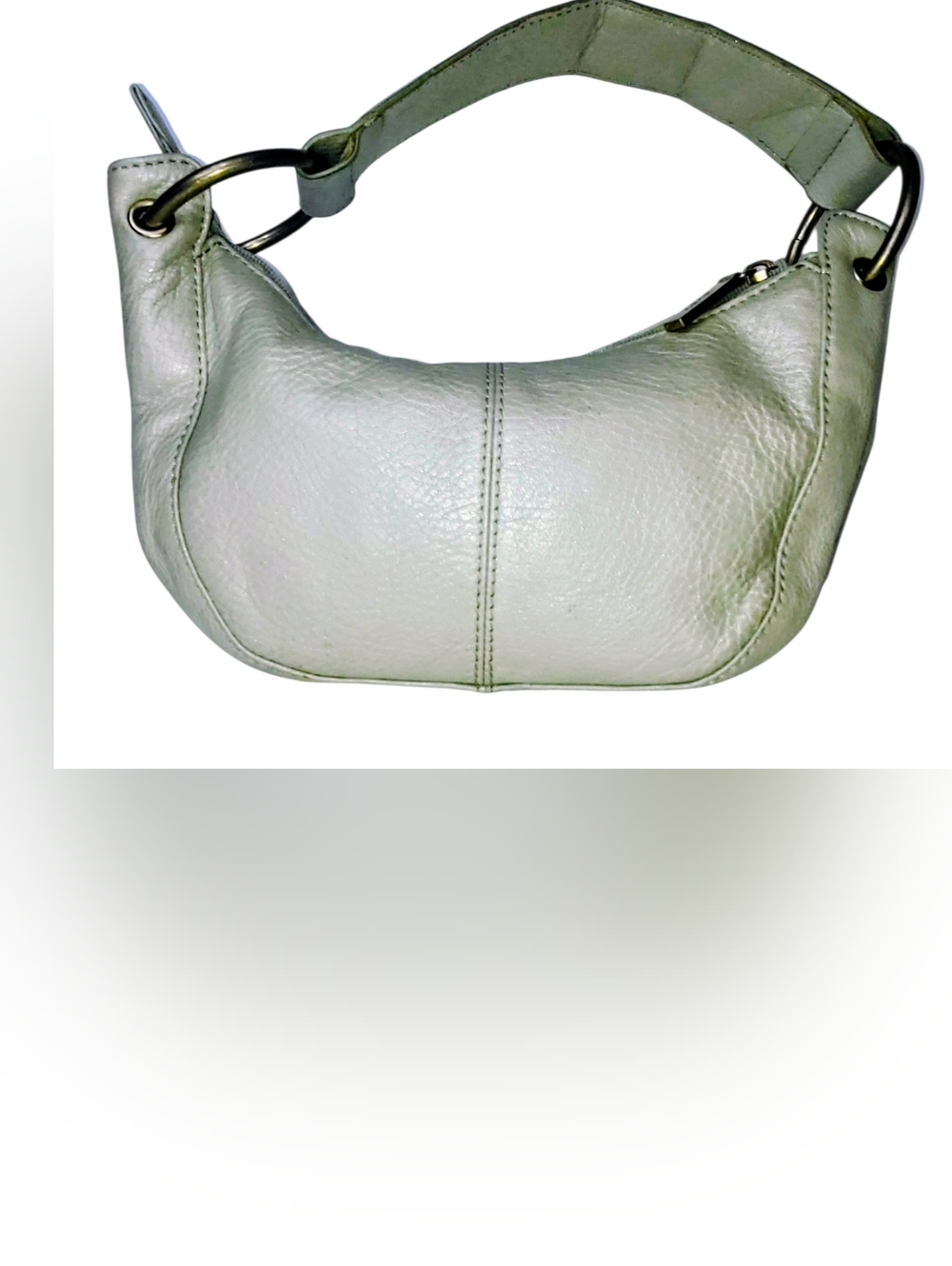 Hobo International Pebble Leather Shoulder Bag in Light Grey